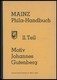 PHIL. LITERATUR 1980, Motiv Johannes Gutenberg, Mainz Phila-Handbuch, 11. Teil, 44 Seiten Mit Allen Marken, Ganzsachen U - Philatelie Und Postgeschichte