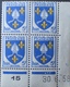 R1949/1470 - 1958 - BLASON DE LA SAINTONGE - N°1005 BLOC NEUF** CdF Daté - VARIETE ➤➤➤ Impression RECTO VERSO Partielle - Neufs