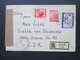 Österreich 1948 Landschaften 2 Schilling Wert Nr. 851 MiF Einschreiben / Zensurbeleg In Die CSR Österreichische Zensurst - Storia Postale