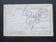 DR Feldpost 1. WK 1917 AK Sanitätshunde Bei Der Rast Blauer Stempel Ra2 SB Drg. R. 6 Und Handschriftl Vermerk - Briefe U. Dokumente