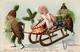 Weihnachten Tannenzapfen Personifiziert Puppe Spielzeug Lithographie / Prägedruck 1904 I-II Noel Jouet - Sonstige & Ohne Zuordnung