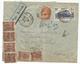 FRANCE N°340+235 LETTRE AVION TARBES 1937 POUR MAROC TAXE 1FRX6 RARE - 1921-1960: Période Moderne