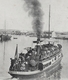 (RECTO / VERSO) LORIENT EN 1908 - LE BATEAU DE PORT LOUIS - CPA VOYAGEE - Lorient