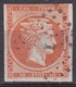 GREECE 1872-76 Large Hermes Head Meshed Paper Issue 10 L Orange Vl. 54 See Upper Frame Line ! - Gebruikt