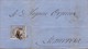 Año 1870 Edifil 107 50m Sellos Efigie Carta Matasellos Rejilla Cifra 32 Lerida Membrete De Juan Font E Hijos - Cartas & Documentos