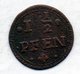 GERMAN STATES - BRUNSWICK-LUNEBURG-CELLE, 1 1/2 Pfennig, Copper, Year 1687, KM #321 - Small Coins & Other Subdivisions