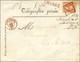 PC 612 / N° 16 Càd T 15 Rouge CARCASSONNE (10) Sur Enveloppe Chargée De Télégraphie Privée Imprimée Avec La Dépêche Télé - 1853-1860 Napoléon III