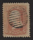 1867 US, 3c Stamp, Used, Washington, Sc 94, F Grill, Fancy Cancel - Usati