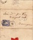 Año 1870 Edifil 107 50m Sellos Efigie Carta De Cherta  Matasellos Tortosa Tarragona - Cartas & Documentos
