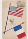 Rare Cpa Patriotique Peinte à La Main /4 Juillet-14juillet 1918 / Bison Et Drapeau Américain  - Coq Et Drapeau Français - Patriotiques