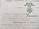 DIPLÔME MEDAILLE ORDRE NATIONAL DE LA LEGION D'HONNEUR CHEVALIER En Date Du 28 Juin 1935 - VOIR SCANS - France