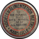 FRANCE Timbres Monnaie FP - 140, 25. Semeuse Bleu, Fer Peint, Fond Rouge: "Alimentation Piétri - Marseille" - Autres & Non Classés