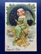 Gaufrée-Embossed-"Joli Ange Féminin Blond Avec Trompette "-(my Ref 398)-1905 - Anges