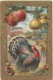 Carte Postale Ancienne/ Gaufrée Dorée/Joyeux THANKSGIVING/Dindon Et Pommes/USA/Canada/Vers 1910    CFA38 - Giorno Del Ringraziamento