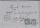 LETTRE, 1877. AMBULANT MONTCENIS A MACON B. SUR LES TIMBRES ET MAGNIFIQUE SUR LA LETTRE. St DENIS POUR STRASBOURG - Railway Post