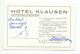 UNTERSCHÄCHEN Werbung Hotel Klausen A. Reuter-Walker - Unterschächen