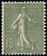 ** Semeuse Lignée Type VI. No 130f, 15c Vert-bronze, Infime Adhérence De Couleur Au Verso, Superbe. - RR (4 Pièces Connu - Other & Unclassified