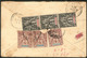 Lettre Nos 32 Bande De Trois + 34 Bande De Trois, Obl "Tampon Réunion" Fév. 1904, Au Verso D'une Enveloppe Pour Paris. - - Other & Unclassified