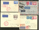 Lettre Poste Aérienne. Nos 38 à 40, 42A, + Divers Poste Sur 3 Enveloppe Et Une CP, Avec CS Zeppelin, Pour L'Amérique Du  - Autres & Non Classés