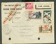 FRANCE REUNION ST DENIS 1949 AIR INDIA COVER 45581 PUNCH OVPT STAMP SC 272 277 - Other & Unclassified