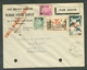 FRANCE REUNION ST DENIS 1949 AIR INDIA COVER 45582 OVPT STAMP SC 273 276 - Other & Unclassified