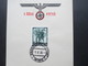 3. Reich 1938 Gedenkblatt Die Ostmark Feiert Den Tag Der Nationalen Arbeit! Stempel Fahrbares Postamt Wien - Covers & Documents