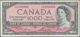 Canada: 1000 Dollars 1954, P.83d, Great High Value Note In Nice Condition, Two Tiny Pinholes And A F - Kanada