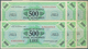 Italy / Italien: Set Of 6 Notes Allied Military Currency 500 Lire 1943A P. M22, All Used With Folds, - Autres & Non Classés