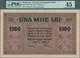 Romania / Rumänien: Banca Generală Română 1000 Lei ND(1917), P.M8 With Red Stamp On Back, Great Cond - Rumänien