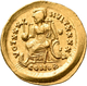 Theodosius II. (402 - 450): Solidus (Gold), Constantinopel. Behelmte Büste, D N THEODO SIVS P F AVG - Other & Unclassified