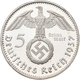 Drittes Reich: 5 Reichsmark 1937 F. Hindenburg Mit Hakenkreuz, Jaeger 367. Minimal Berieben, Zaponie - Autres & Non Classés