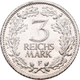 Proben & Verprägungen: Weimarer Republik 1918-1933: Probeprägung In Silber; 3 Reichsmark 1932 F. Sch - Autres & Non Classés