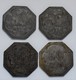 Frankreich: British Expeditionary Force WWI.: P.O.W. Token 50 Centimes. Lot 4 Stück, Notgeld / Achte - Andere & Zonder Classificatie