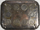 Varia, Sonstiges: Silbernes Tablett (ohne Stempel, Ca. 24 Cm X 18 Cm) Mit Eingearbeiteten 10 Silberm - Other & Unclassified