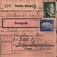 ! 1943 Paketkarte Deutsches Reich, Sennheim, Oberelsass, Alsace, Nach Gräfenhainichen, R.A.D. Lager, Reichsarbeitsdienst - Lettres & Documents