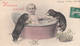 Bébé Dans Sa Baignoire (tub) Avec Chiens CPA Style Viennoise Heureuse Année 1906 - Dogs