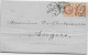 1856 - PARIS - PAIRE EMPIRE 40c ! Sur LETTRE 3° ECH De PARIS K => ANGERS - 1853-1860 Napoleon III