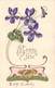 CPA Fantaisie Gaufrée - Fleurs - Champignons - Bonne Fête - (style Art Nouveau) - Fleurs