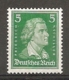 DR - Yv. N°  380 Mi:  387  **MNH  5p  Schiller  Vert  Cote  10 Euro TBE  2 Scans - Ungebraucht