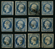 FRANCE - YT 10 - PRESIDENCE - LOUIS NAPOLEON - LOT DE 12 TIMBRES OBLITERATIONS PC - 1852 Louis-Napoleon