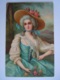 Femme Grand Chapeau Robe Blue Edit L. & B.-B. Pub Reclame Blue Band Margarine - Frauen