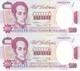 PAREJA CORRELATIVA DE VENEZUELA DE 1000 BOLIVARES DEL 17 MARZO 1994 CALIDAD EBC (XF)  (BANKNOTE) - Venezuela