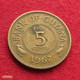 Guyana 5 Cents 1967 KM# 32 *V1  Guiana - Guyana