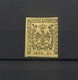 1488 - Antichi Stati - Aquila Estense Ducato Di Modena - 15 C. Nero Su Giallo  - Carta Colorata - Anno 1852 - Modena