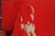 1970's Vintage Nude Lady On Red Velvet Painting W/ Wooden Frame 36x28 Inc - Oils