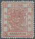 China: 1878, Large Dragon On Thin Paper, 3 Ca. Dark Red, Unused No Gum, Pulled Perf. And 1mm Closed - Sonstige & Ohne Zuordnung