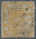 China: 1878, Large Dragon Thin Paper 5 Ca. Yellow Canc. "CUSTOMS NEWCHWANG DEC 28 78", Soiled And Ho - Sonstige & Ohne Zuordnung