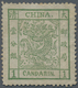 China: 1882, Large Dragon Large Margins 1 Ca., Variety "C" In "CANDARIN." Broken, Unused Mounted Min - Sonstige & Ohne Zuordnung