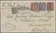 China: 1912, Waterlow Ovpt. 4 C., 7 C. And 10 C. Ultra Tied Bisected Bilingual "SHAMEEN 6 OCT 13" To - Autres & Non Classés