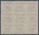 China: 1949, Gold Yuan, Hankow Surcharges, $10.000/fiscal $20 Brown, A Block Of 9 (3x3) Center Stamp - Autres & Non Classés